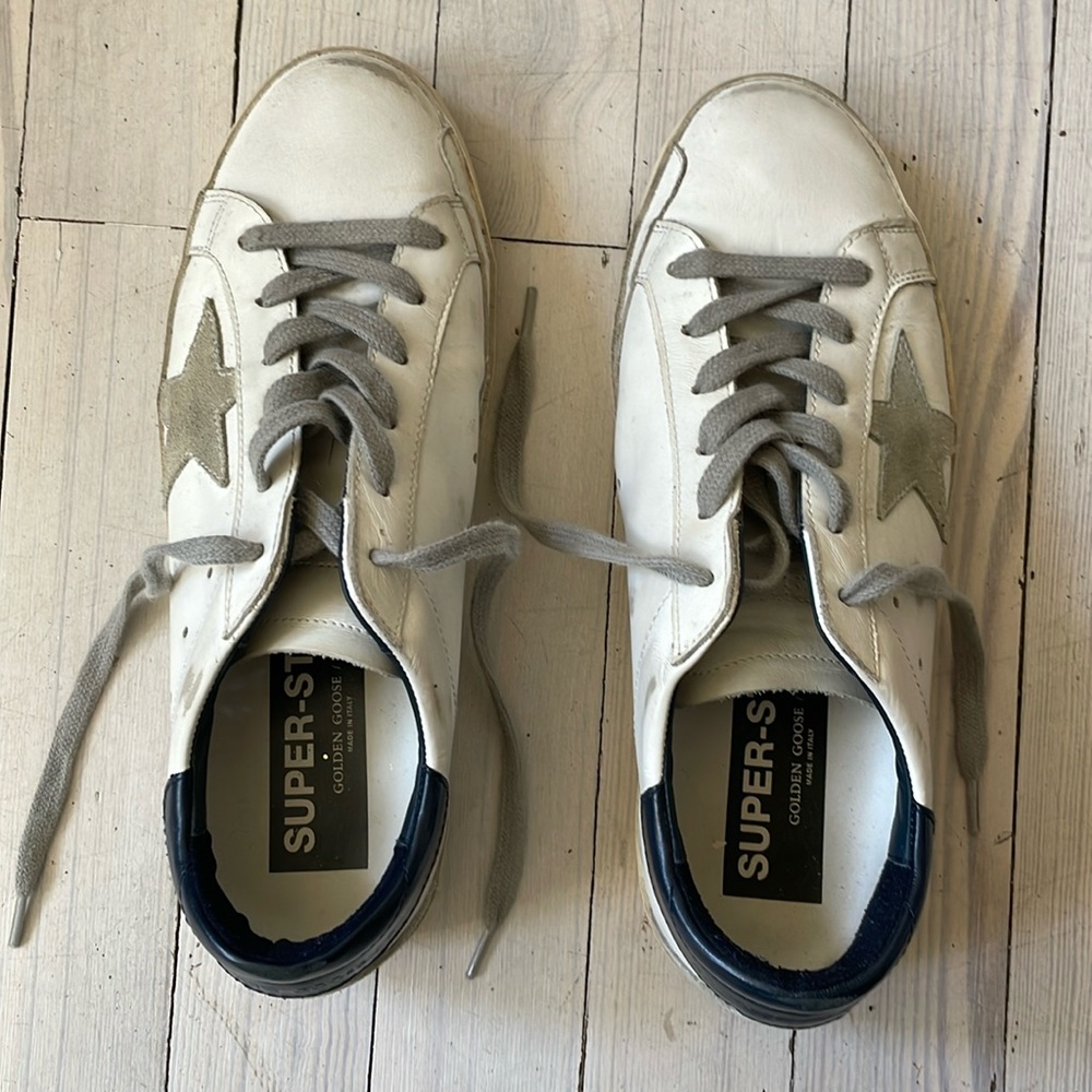 Golden Goose Super-Star low top sneaker in white/ice/black